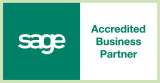 Sage Accredited Business Partner LOGO; Indicates we are qualified by exam with Sage and officially accredited by them